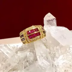 ヴィンテージ デザイン　アクセサリー　リング　指輪　ピンク　パープル　レトロのサムネイル