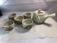 九谷焼 急須と茶碗セット 花柄