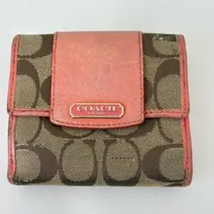 COACH シグネチャー 二つ折り財布 ピンク