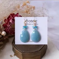 大粒！14kgfトロレアイトローズカットピアス/イヤリング