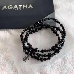 AGATHA ブラック 3連ブレスレット