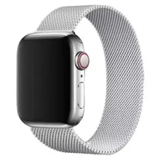 シルバー★アップルウォッチバンド ミラネーゼループベルト Apple Watch
