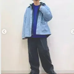 GU　ジーユー　カバーオールジャケット　L　ライトブルー