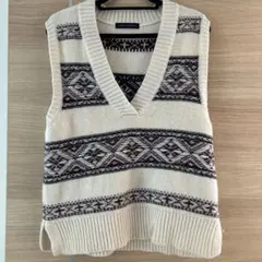 URBAN RESEARCH 幾何学模様 Vネックニットベスト
