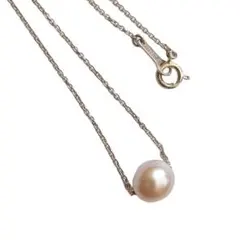 本真珠 シンプル ネックレス シルバー 925 一粒