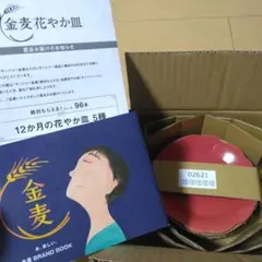 新品未使用☆サントリー 金麦 花やか皿 12月 椿 5枚セット