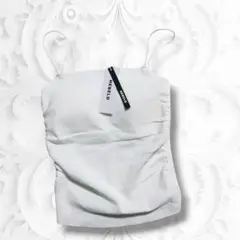 HEBELD シャーリング チューブトップ キャミソール 白