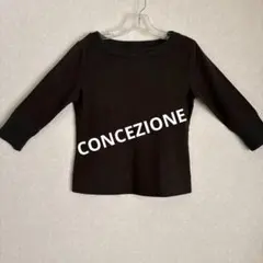 CONCEZIONE ダークブラウン 五分袖 トップス