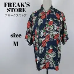 【a2452】FREAK'S STORE 美品 レーヨン 総柄 アロハシャツ Mのサムネイル