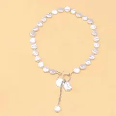 パール チョーカーネックレス ホワイト 韓国風 上品 可愛い レディース