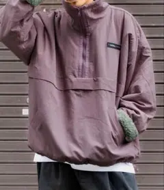 《JaVaジャバコラボ》リバーシブルハーフジップナイロンボアブルゾン