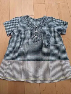 HARAPPA　キッズシャツ　半袖シャツ　サイズ130cm　グリーンチェック