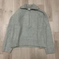 【H&M】ハーフジップ　ウール混　ニット