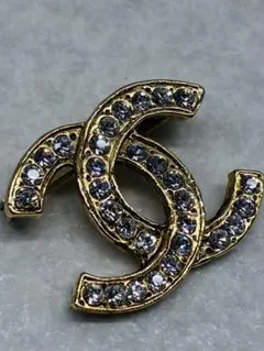 Z5）CHANEL シャネル ブローチ ココマーク ヴィンテージ ラインストーン