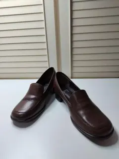 ing ダークブラウン レザーローファー 22.5cm