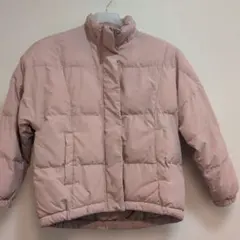 【美品】ピンク 中綿コート スタンドカラー
