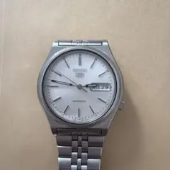 SEIKO セイコー5 自動巻き メンズ腕時計 裏蓋スケルトン ホワイト文字盤