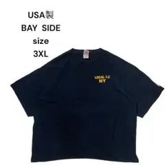 USA製BAY SIDE アメリカ労働組合ＮＹ支部Tシャツ　3XLネイビー