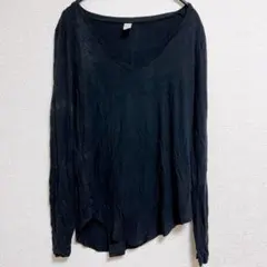 【美品】OLD NAVY 【M】ブラック Vネック 長袖 Tシャツ シンプル
