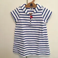 プチバトー ボーダー 半袖　ワンピース 18m/81cm 80