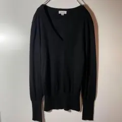 カルバンクライン　美品❗️高品質❗️最高級メリノウール100❗️黒ニットレトロ