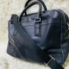 COACH コーチ F70454 レザー 2wayビジネスバッグ ブラック型押し