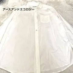 earth music&ecology ホワイト 長袖シャツ カジュアル