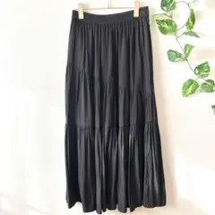 【グローバルワーク】ロングスカート フレアスカート ブラック ポケットあり