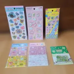 セリアシール5点セット　タイルシール　たまごっち　おはじきシール
