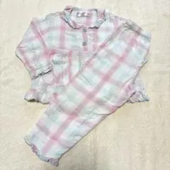 créscere チェック柄パジャマ 110サイズ 上下セット ボタン前あき 綿