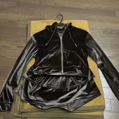 ダークブラウン ベルベット セットアップ クロスのネックレスセット