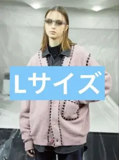【PG1 CARDIGAN】フィンガリン ピンク ニット カーディガン Lサイズのサムネイル