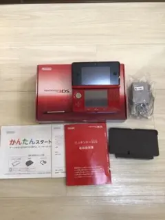 [작동 확인] 메탈릭 레드 박스가 달린 닌텐도 3DS 본체