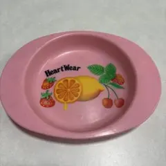 【レトロポップ】HeartWear プラスチック皿 子ども用 フルーツ柄 ピンク