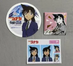 名探偵コナン スクエア缶バッジ　証明写真風ステッカー コースター毛利蘭