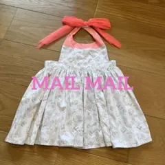 MARLMARLエプロン 花柄 白とピンク