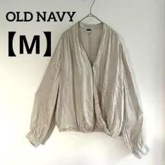 美品❣️OLD NAVY ベージュ 【M】ラップシャツ シャツ　長袖　秋冬