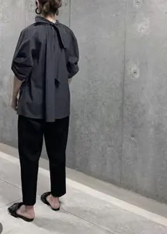LOHEN ローヘン バックリボンブラウス シアー ボウタイブラウス M 38 