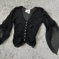 Max Mara ブラック レース装飾 長袖ブラウス M - メルカリ