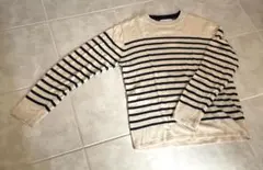 CIAOPANIC TYPY メンズ セーター M ベージュネイビー ストライプ