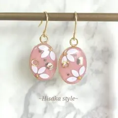 [019]ハンドメイド ピアス お花 ピンク チャーム 1セット 限定 まとめ