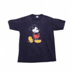 【USA製】80s 90s ミッキーマウス ヴィンテージ Tシャツ L 墨黒