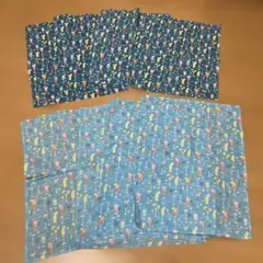 手ぬぐい風タオル　てぬぐい　031 フルーツ　ジュース　カクテル　ブルー　青　夏