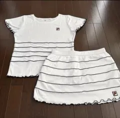 FILA☆ホワイト ストライプ フリル セット