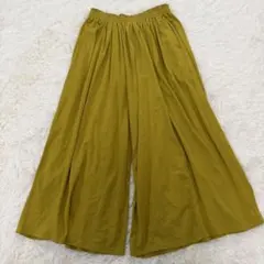 ルコリ　ワイドパンツ　マスタード　イージーパンツ　ポケット有り