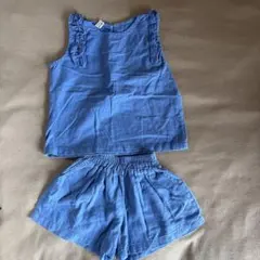 韓国子供服　ノースリーブ トップス ショートパンツ セットアップのサムネイル