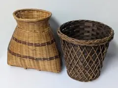 値下げ！天然素材の編み込みバスケット2点セット