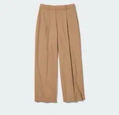 新品未使用 UNIQLO タックワイドパンツ XS 32ベージュ
