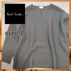 Paul Smith【L】トップス　鹿の子　セーター　ブラック　Vネック　厚手