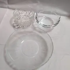 ガラス食器／5枚まとめ売／深皿／小鉢／ガラス皿／サラダ皿／フルーツ皿／デザート皿